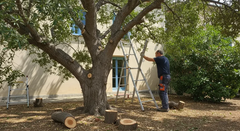 Tailleur d'arbres en action à La Seyne-sur-Mer